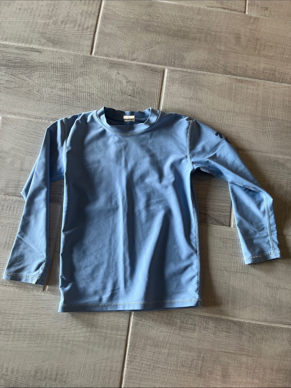 Kids Long-Sleeve Swim Rashguard in Light Blue